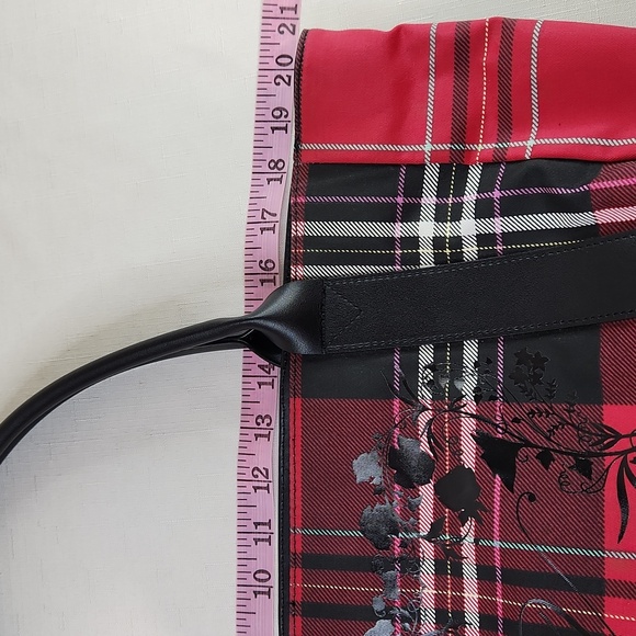Victorias Secret Red Black Plaid Tote Bag. Limited Edition.  Size 20x11 - Picture 8 of 10